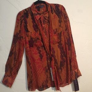 Hale Bob Silk Shirt Top NWOT
